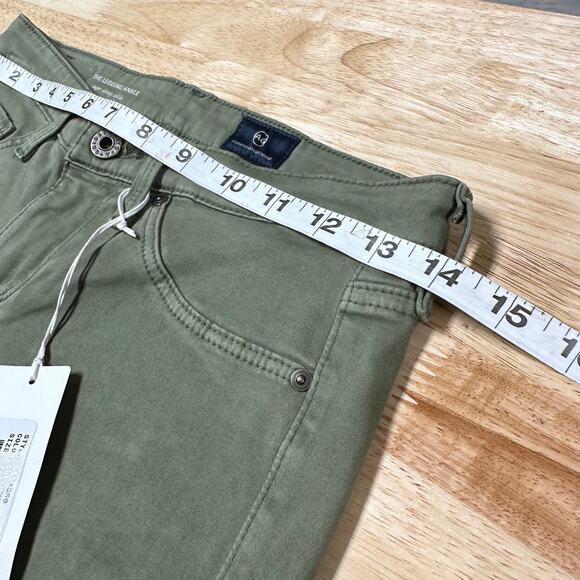 AG Adriano Goldschmied NWT The Legging Ankle Super Skinny Olive Green Size 24 - Picture 10 of 12